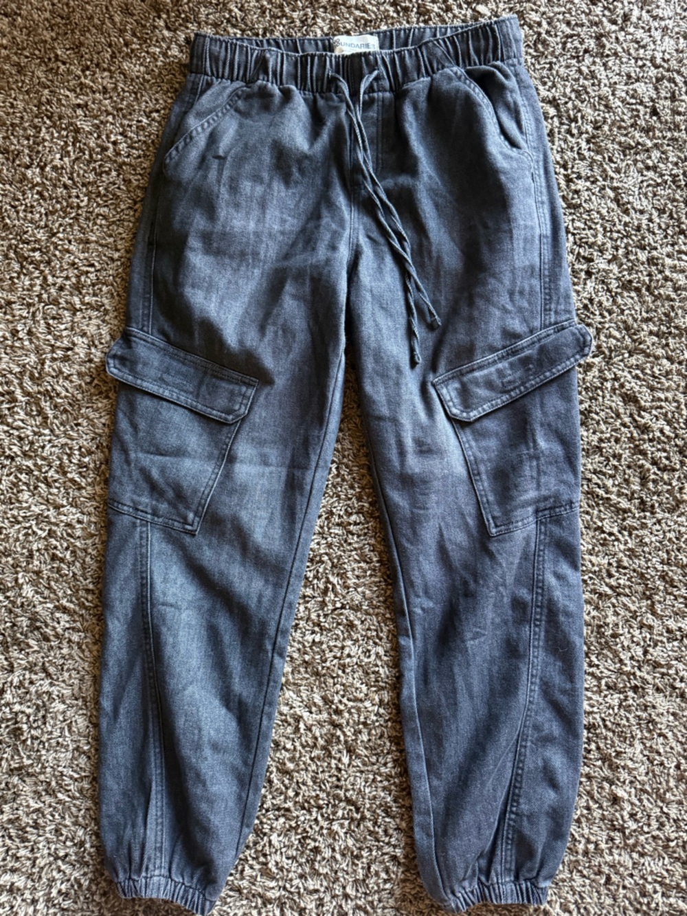 Black Drawstring Cargo Joggers
